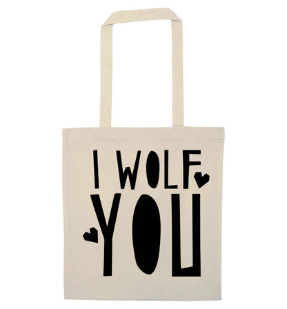 I wolf you natural tote bag