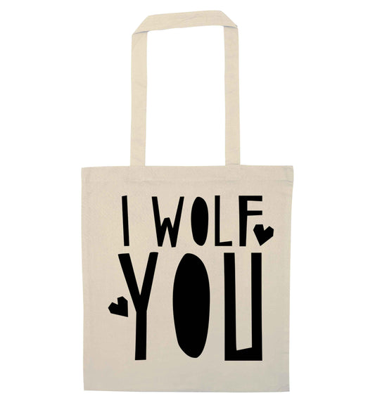 I wolf you natural tote bag