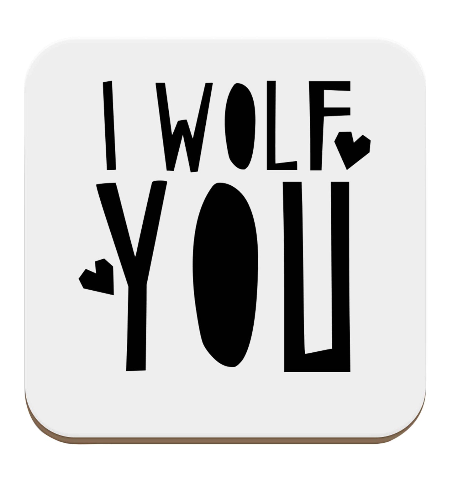 I wolf you set of four coasters