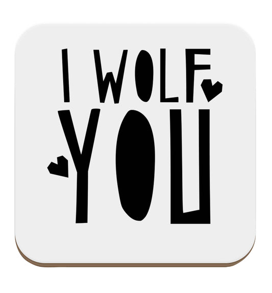 I wolf you set of four coasters