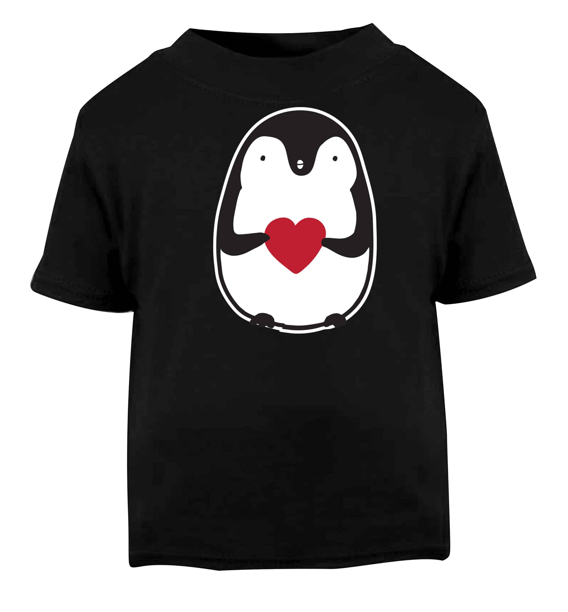 Cute penguin heart Black baby toddler Tshirt 2 years