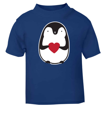 Cute penguin heart blue baby toddler Tshirt 2 Years