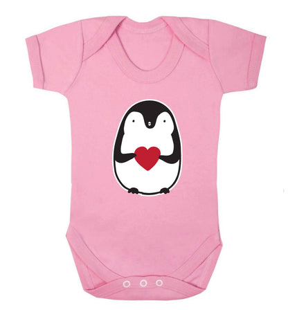 Cute penguin heart baby vest pale pink 18-24 months