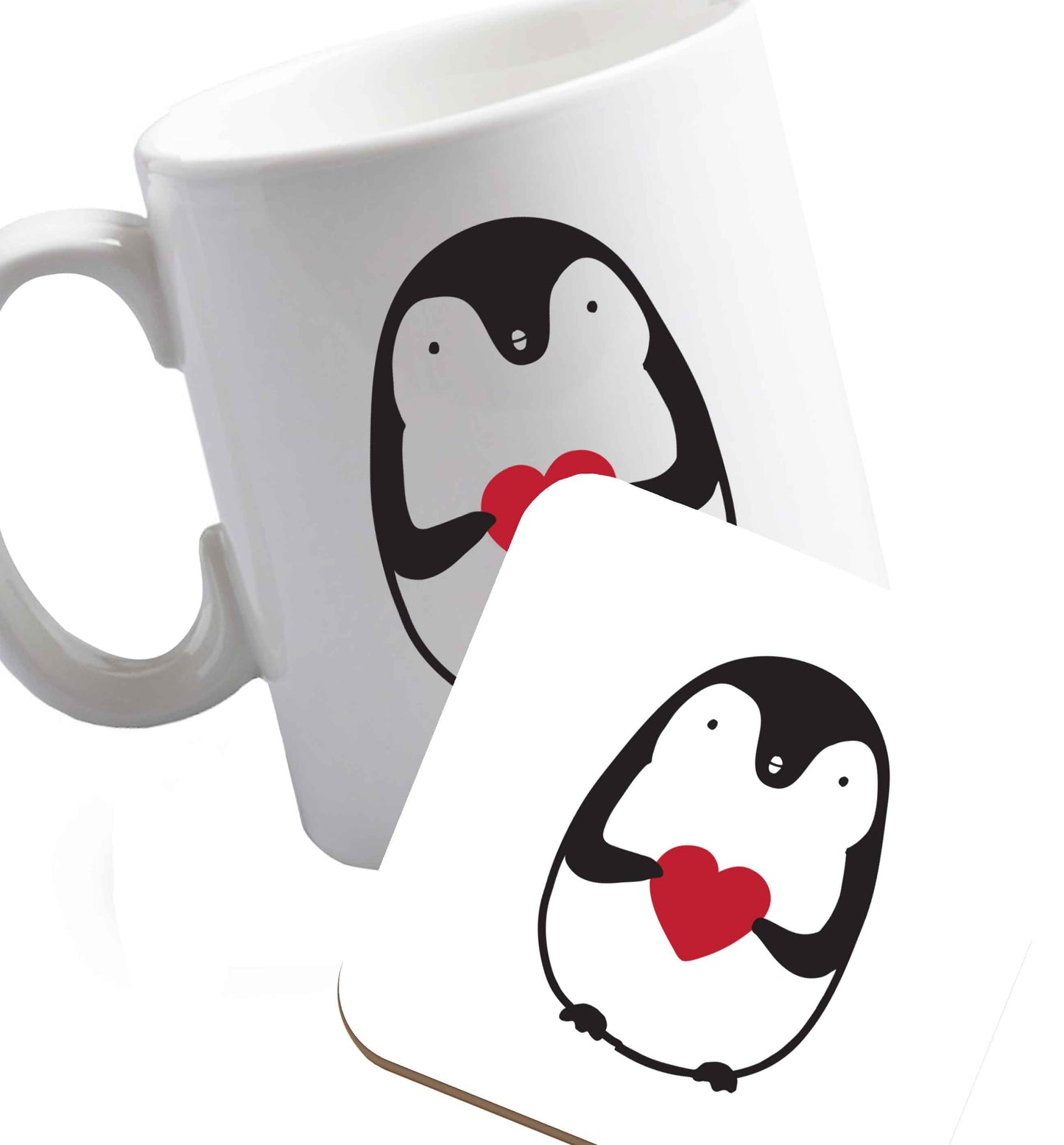10 oz Favourite Type Pan Pancake ceramic mug and coaster set right handed