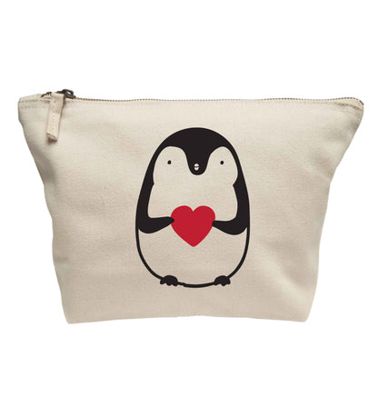 Cute penguin heart | Makeup / wash bag