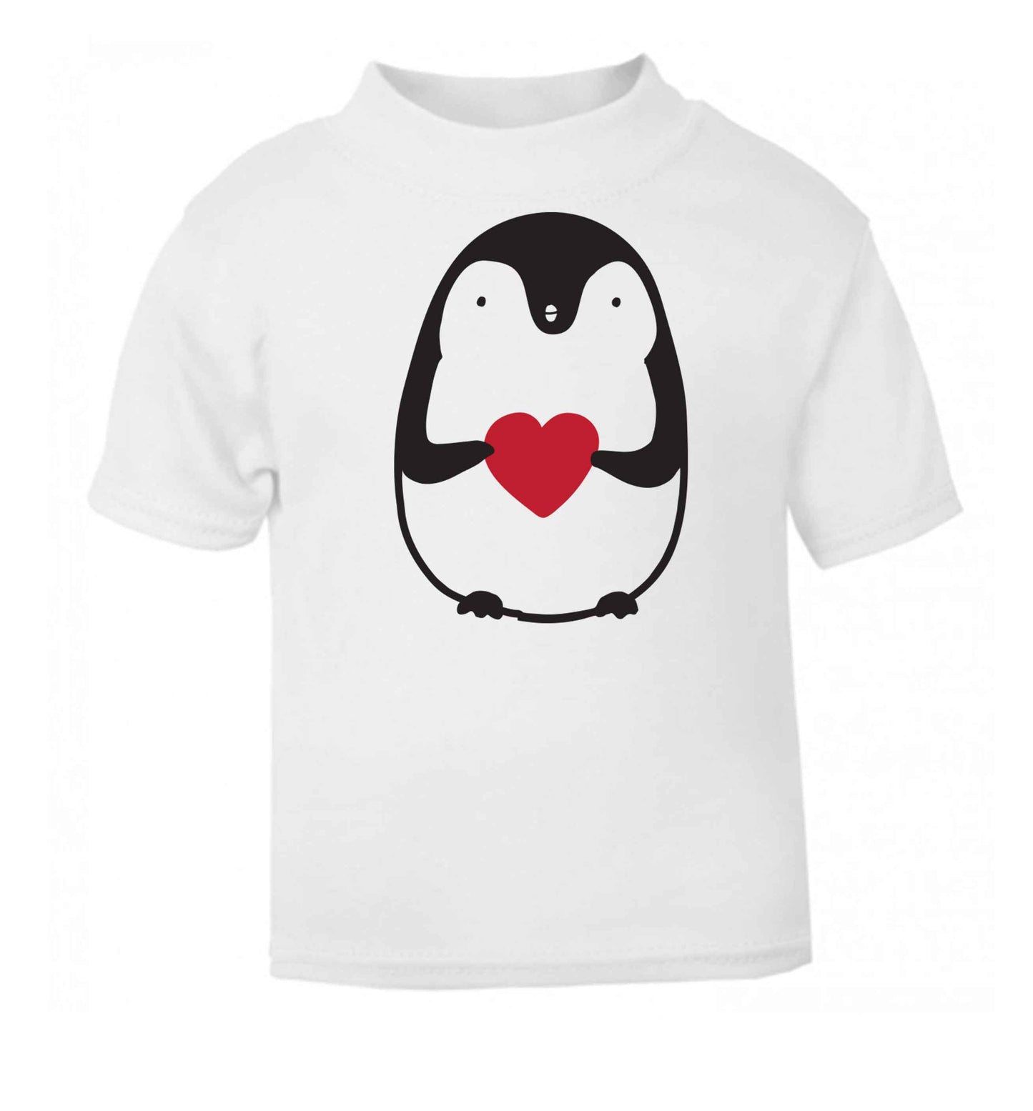 Cute penguin heart white baby toddler Tshirt 2 Years