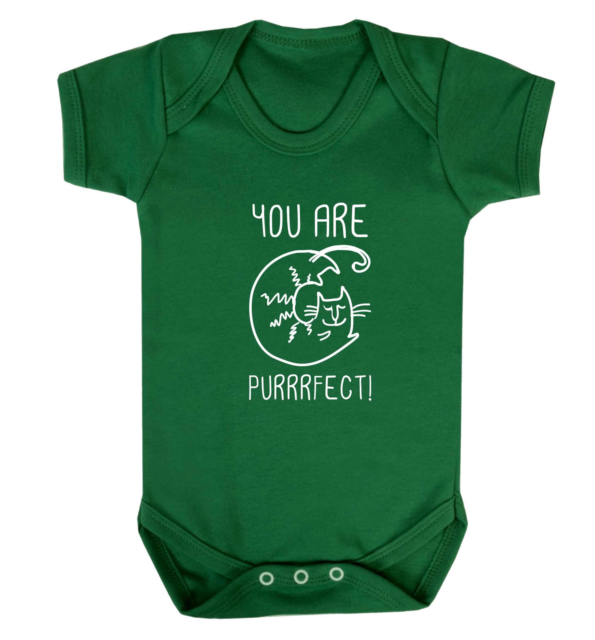 You are purrfect baby vest green 18-24 months