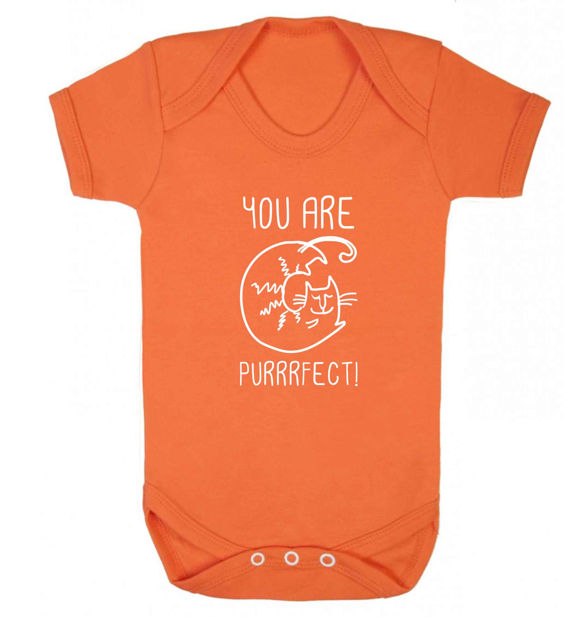 You are purrfect baby vest orange 18-24 months