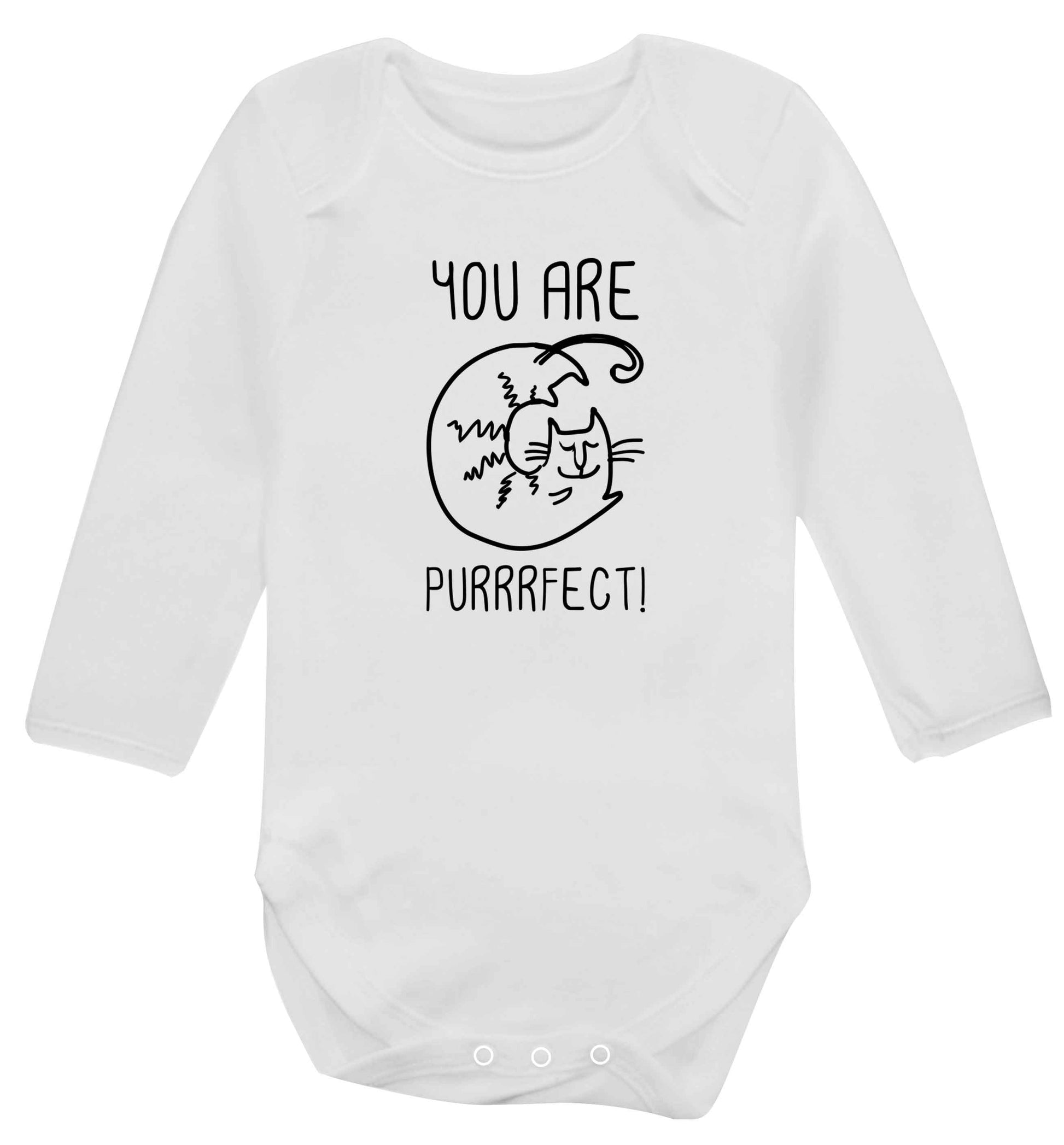 You are purrfect baby vest long sleeved white 6-12 months
