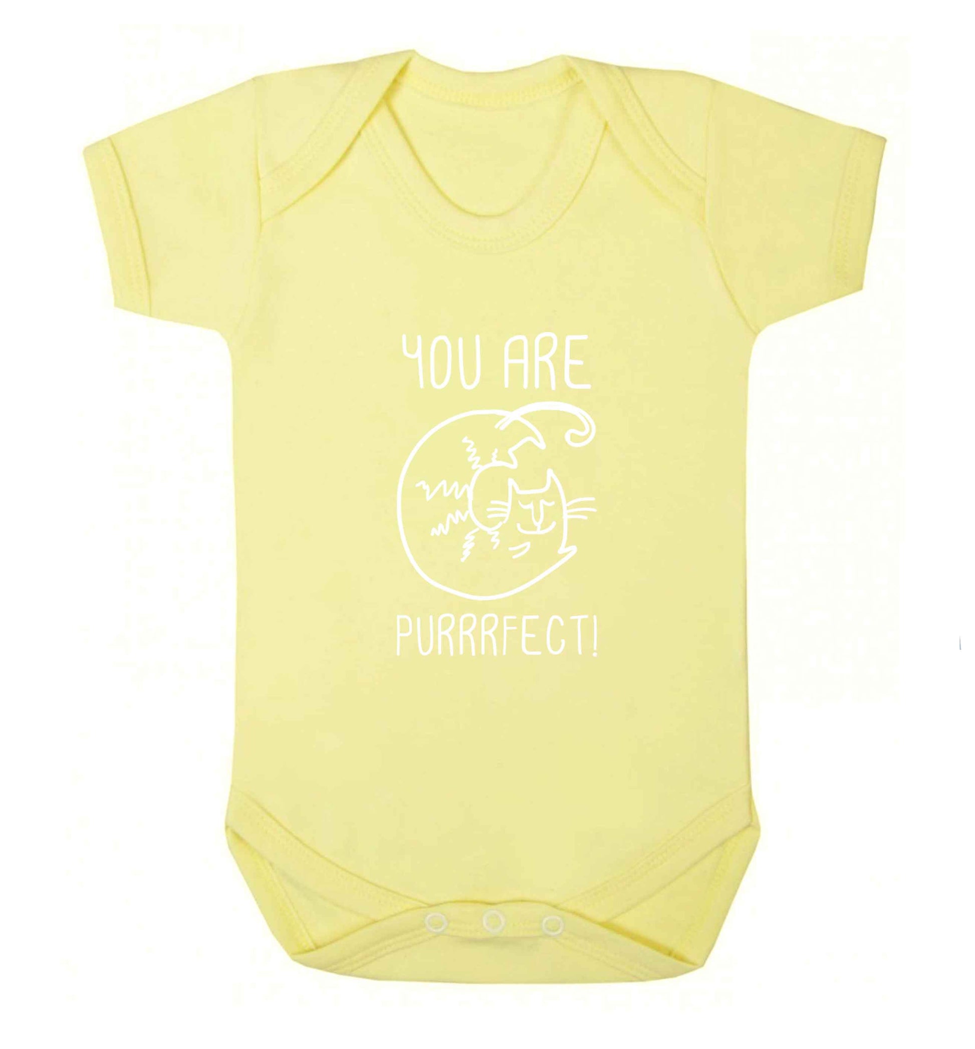 You are purrfect baby vest pale yellow 18-24 months