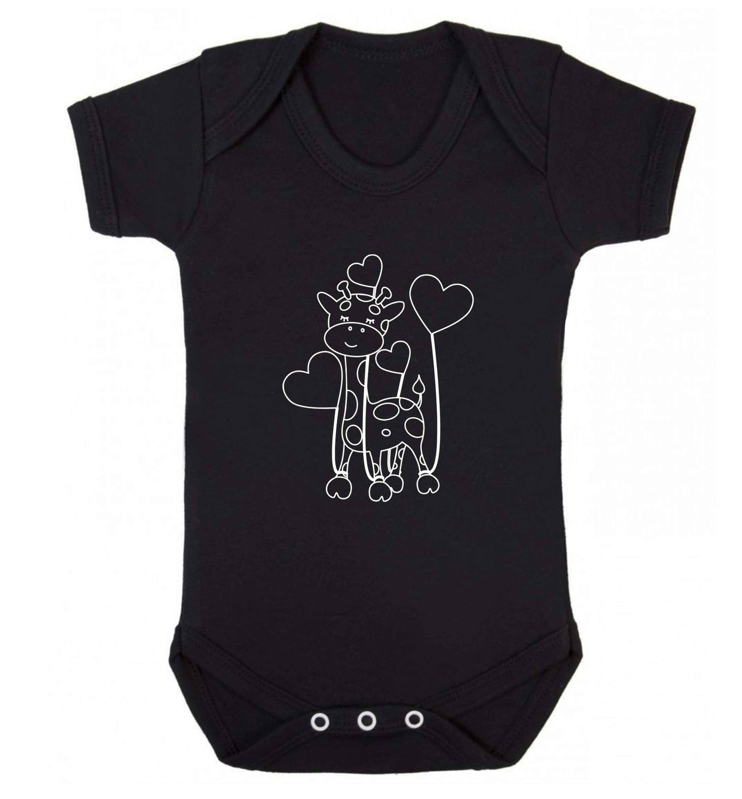 Valentine giraffe baby vest black 18-24 months