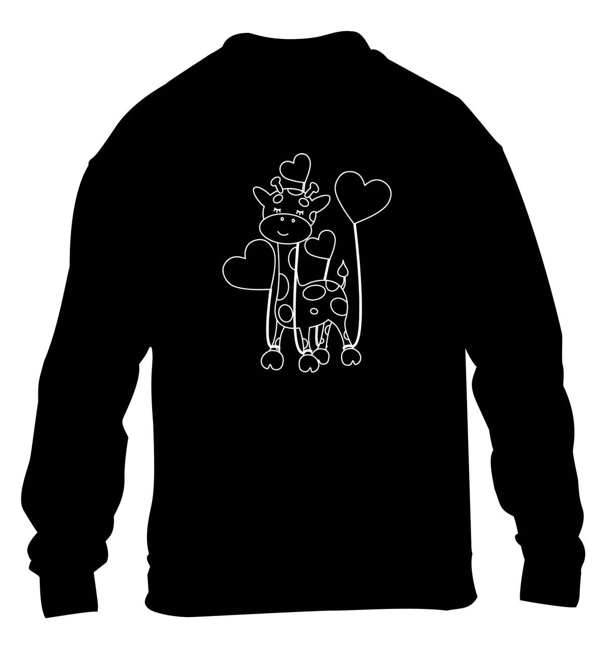 Valentine giraffe children's black sweater 12-13 Years