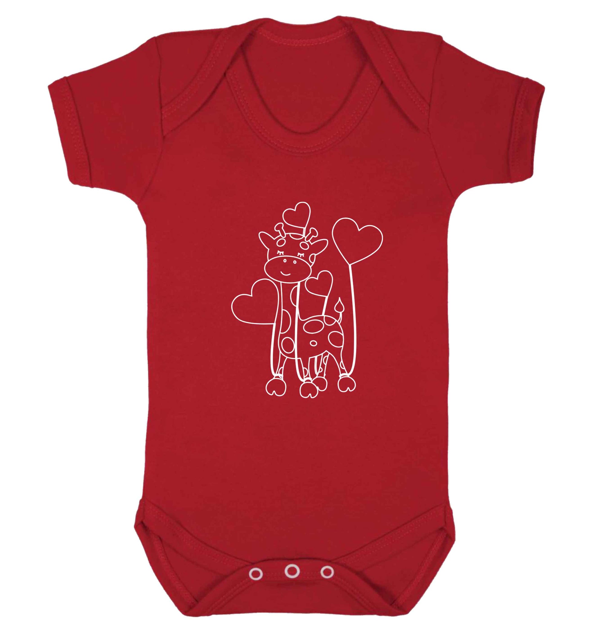 Valentine giraffe baby vest red 18-24 months