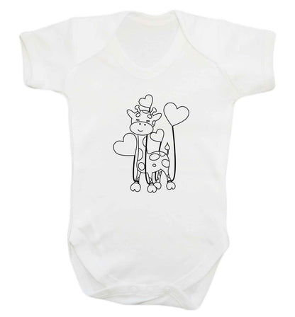 Valentine giraffe baby vest white 18-24 months