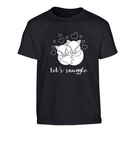 Let's snuggle Children's black Tshirt 12-13 Years