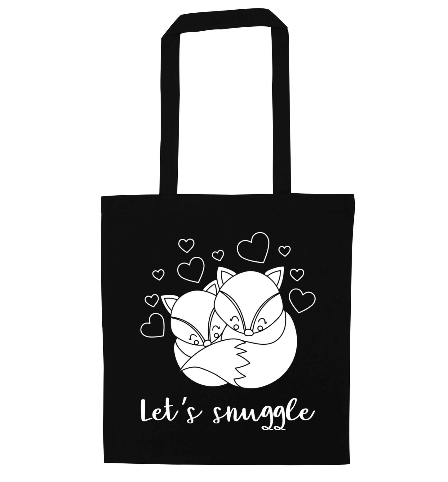 Let's snuggle black tote bag