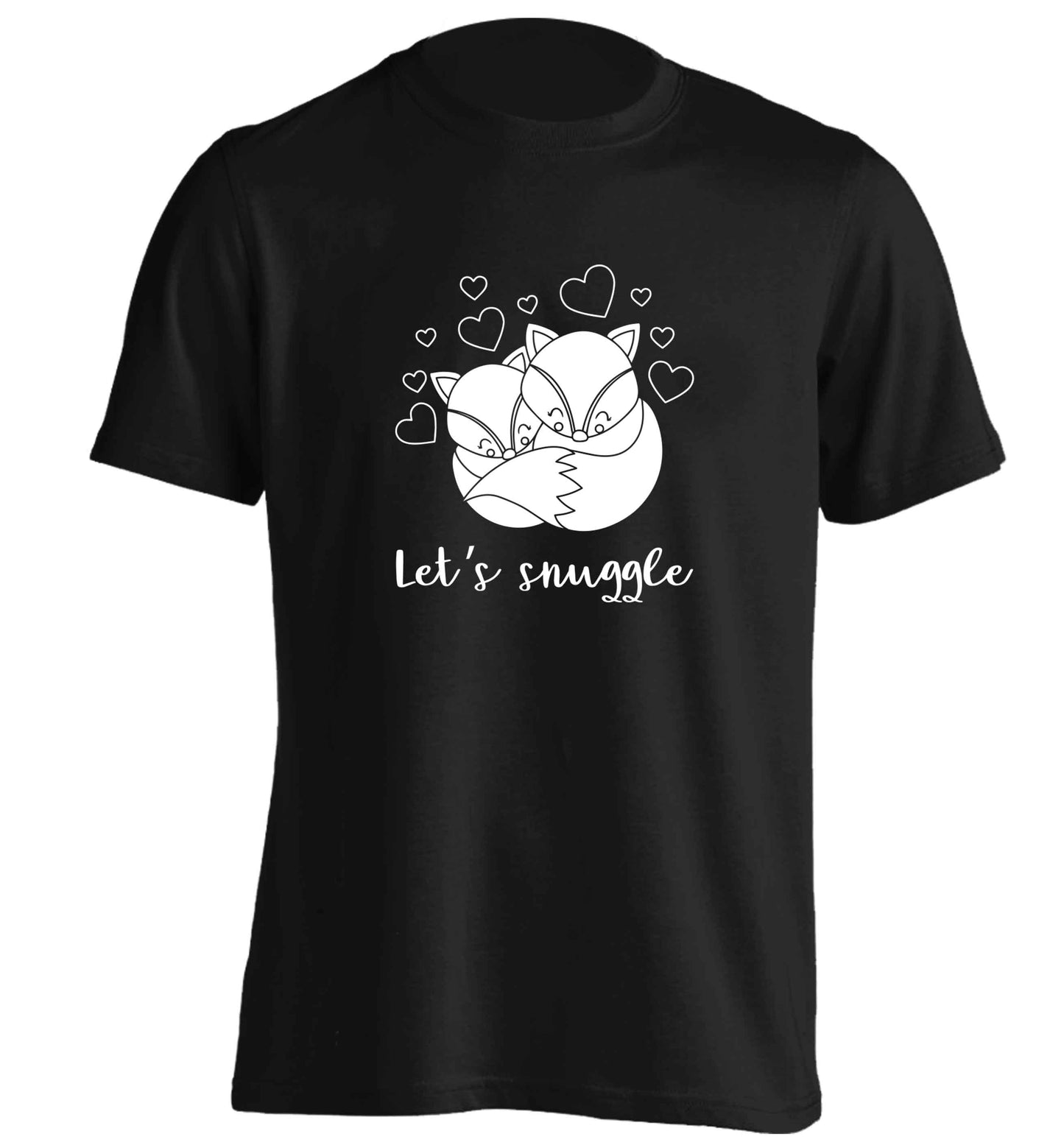 Let's snuggle adults unisex black Tshirt 2XL