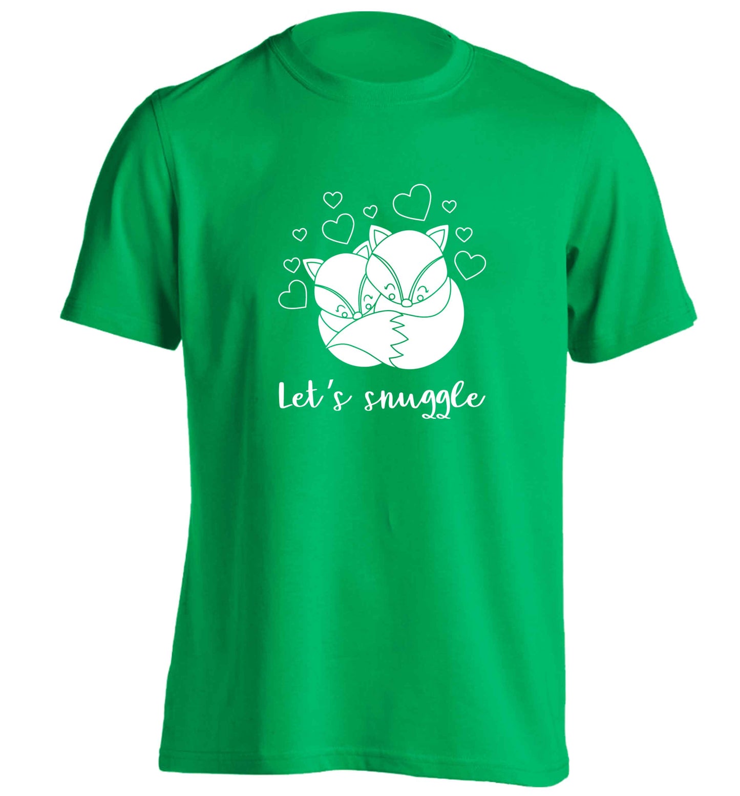 Let's snuggle adults unisex green Tshirt 2XL