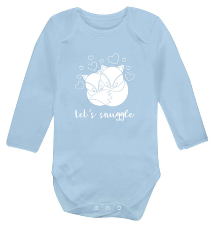 Let's snuggle baby vest long sleeved pale blue 6-12 months