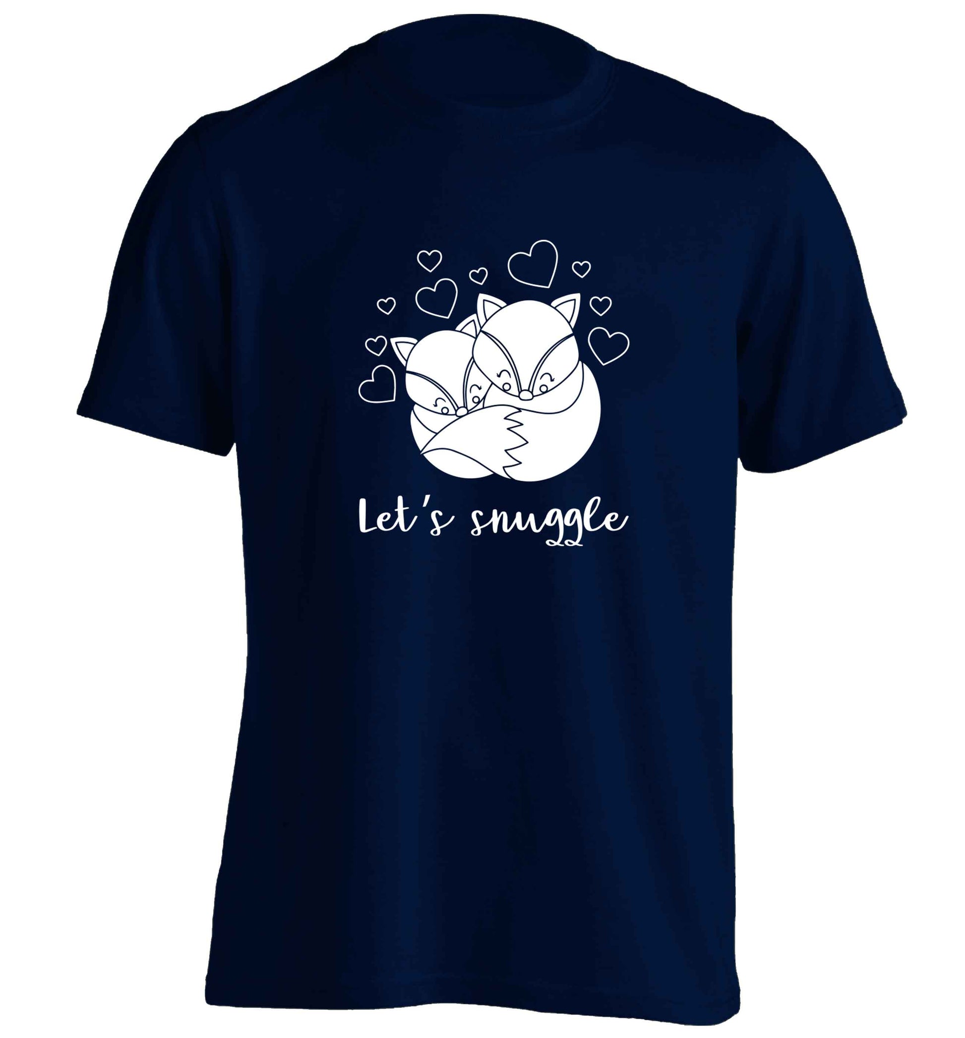 Let's snuggle adults unisex navy Tshirt 2XL