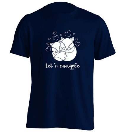 Let's snuggle adults unisex navy Tshirt 2XL