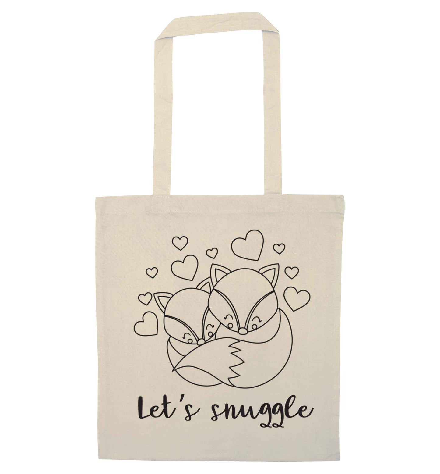 Let's snuggle natural tote bag