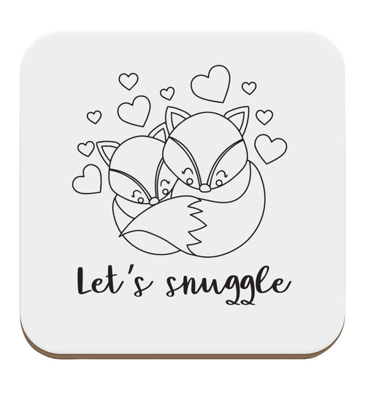 Let's snuggle set of four coasters