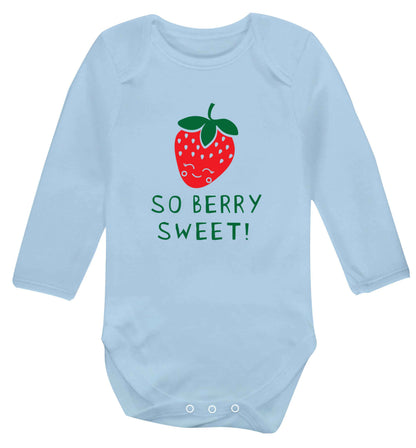 So berry sweet baby vest long sleeved pale blue 6-12 months