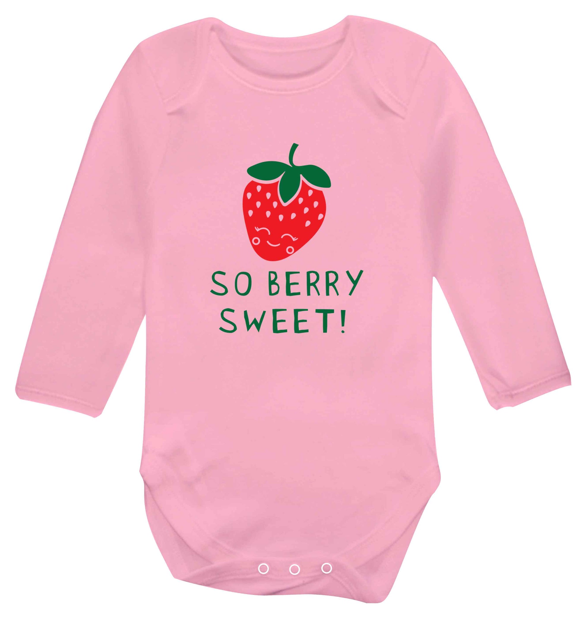 So berry sweet baby vest long sleeved pale pink 6-12 months