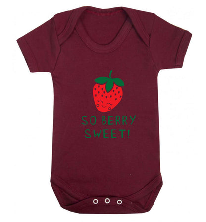 So berry sweet baby vest maroon 18-24 months