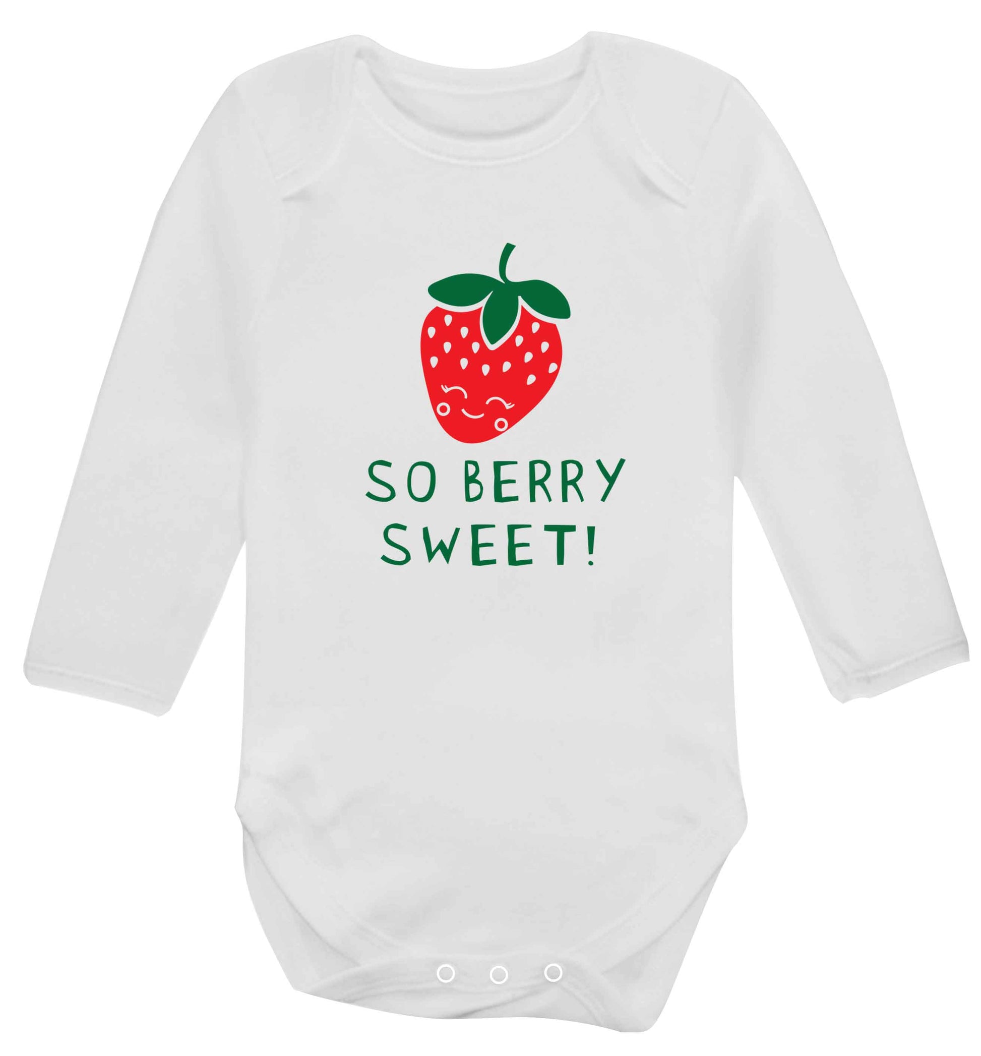 So berry sweet baby vest long sleeved white 6-12 months