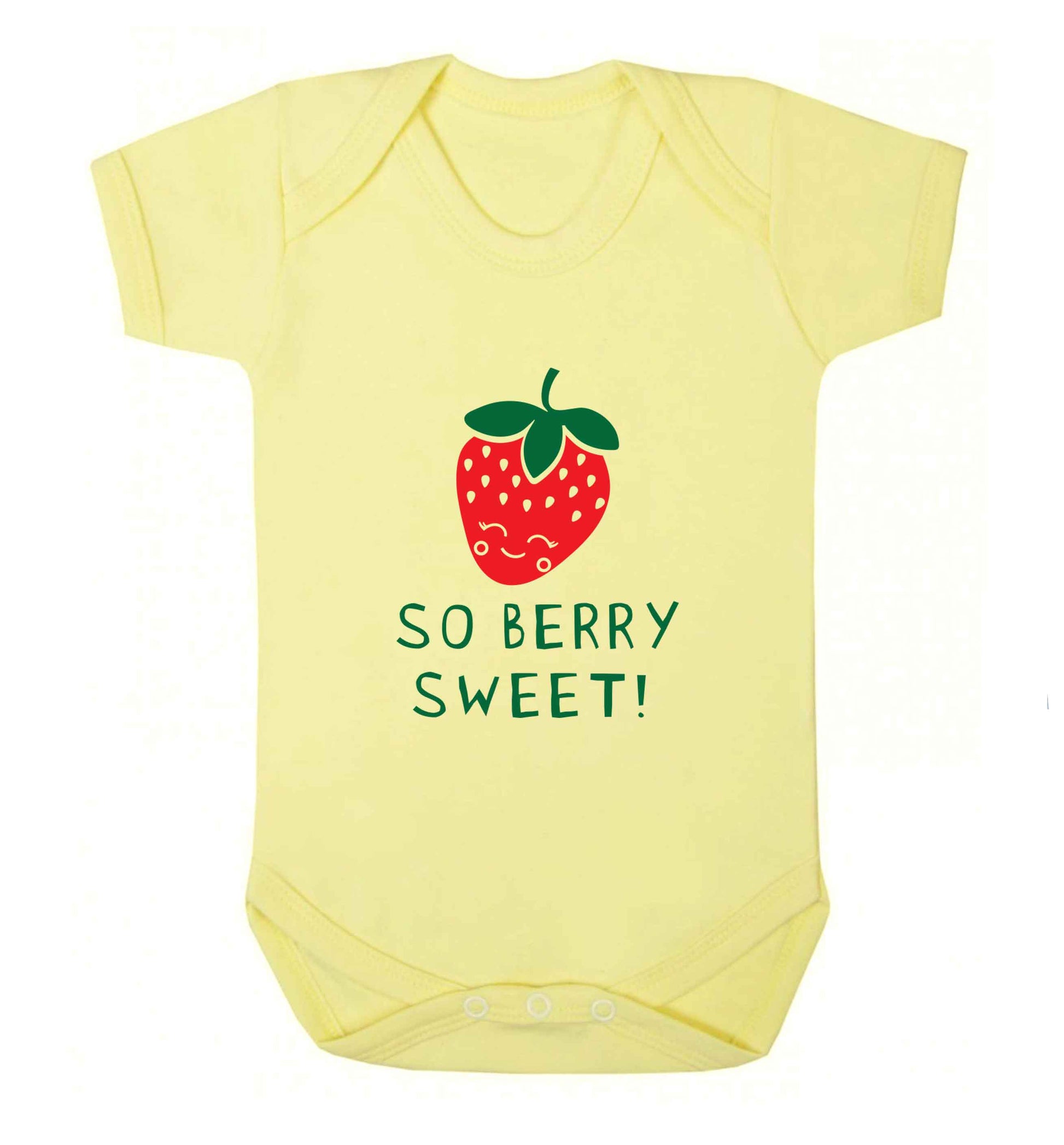 So berry sweet baby vest pale yellow 18-24 months