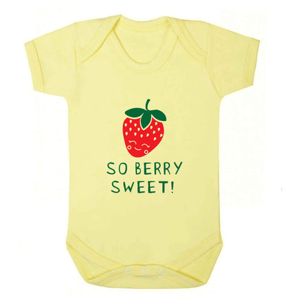 So berry sweet baby vest pale yellow 18-24 months