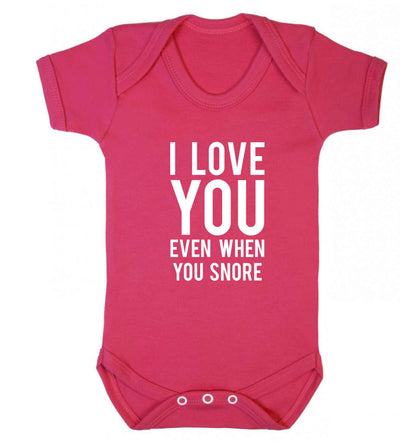 I love you even when you snore baby vest dark pink 18-24 months