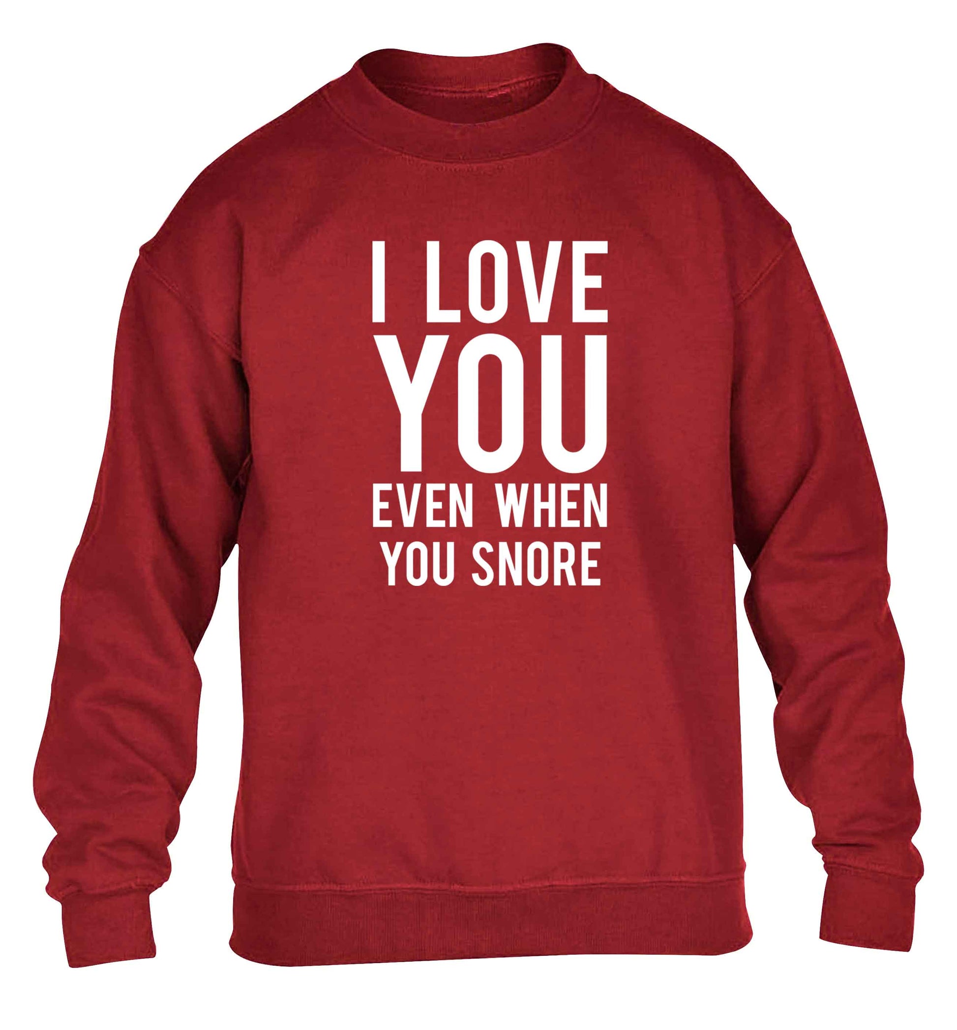 I love you even when you snore children's grey sweater 12-13 Years