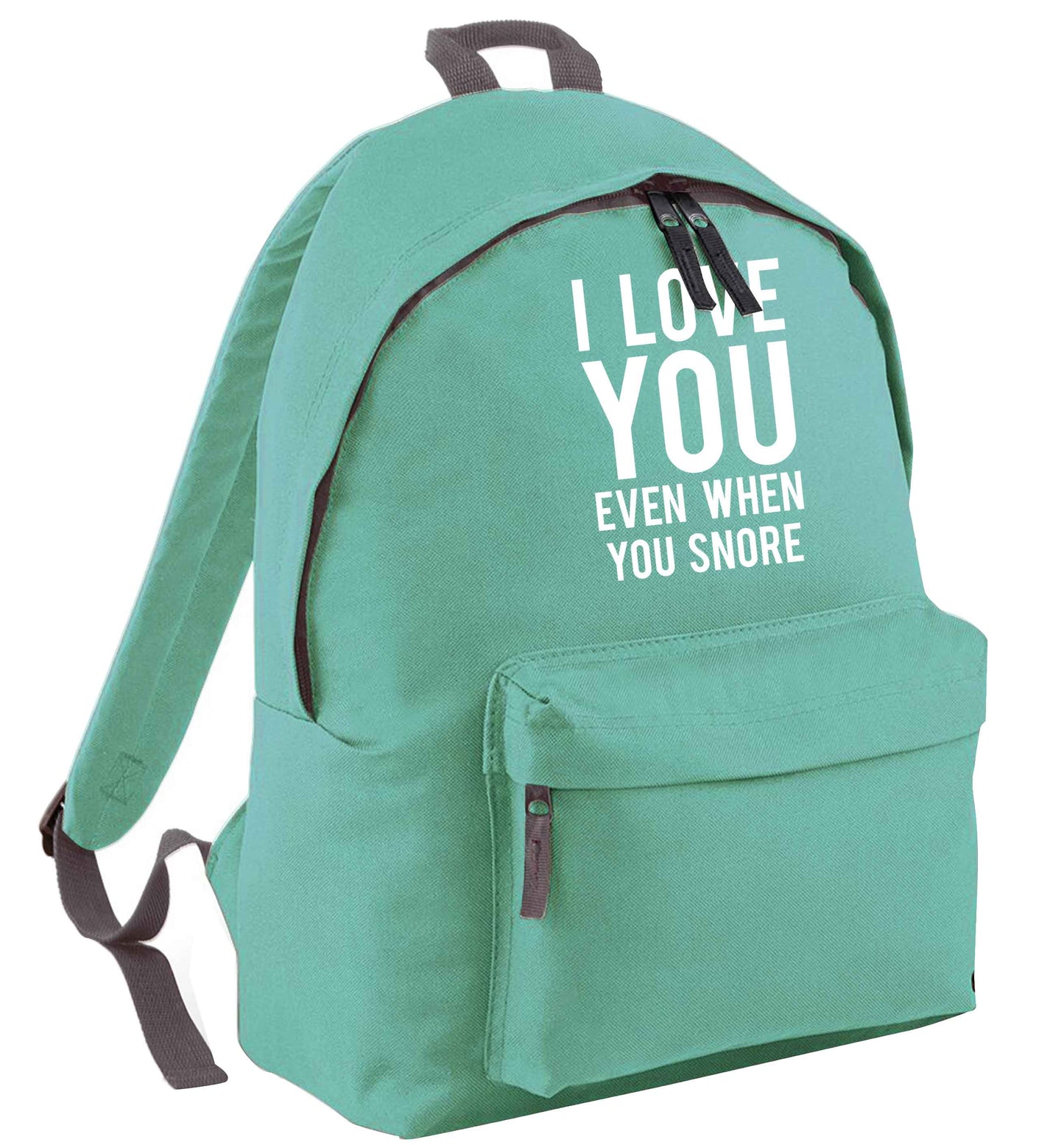I love you even when you snore mint adults backpack