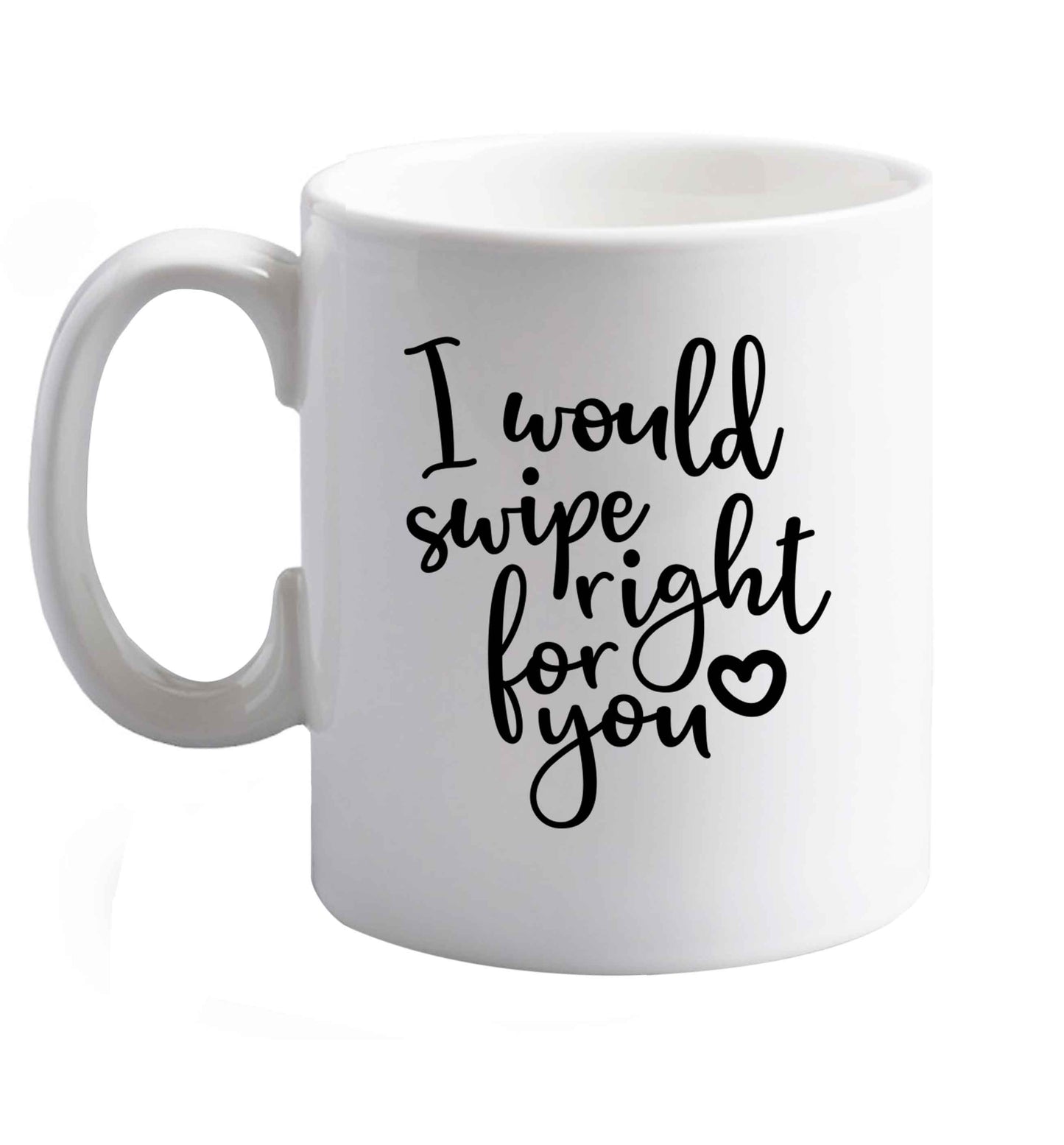 10 oz Favourite Type Pan Pancake ceramic mug right handed
