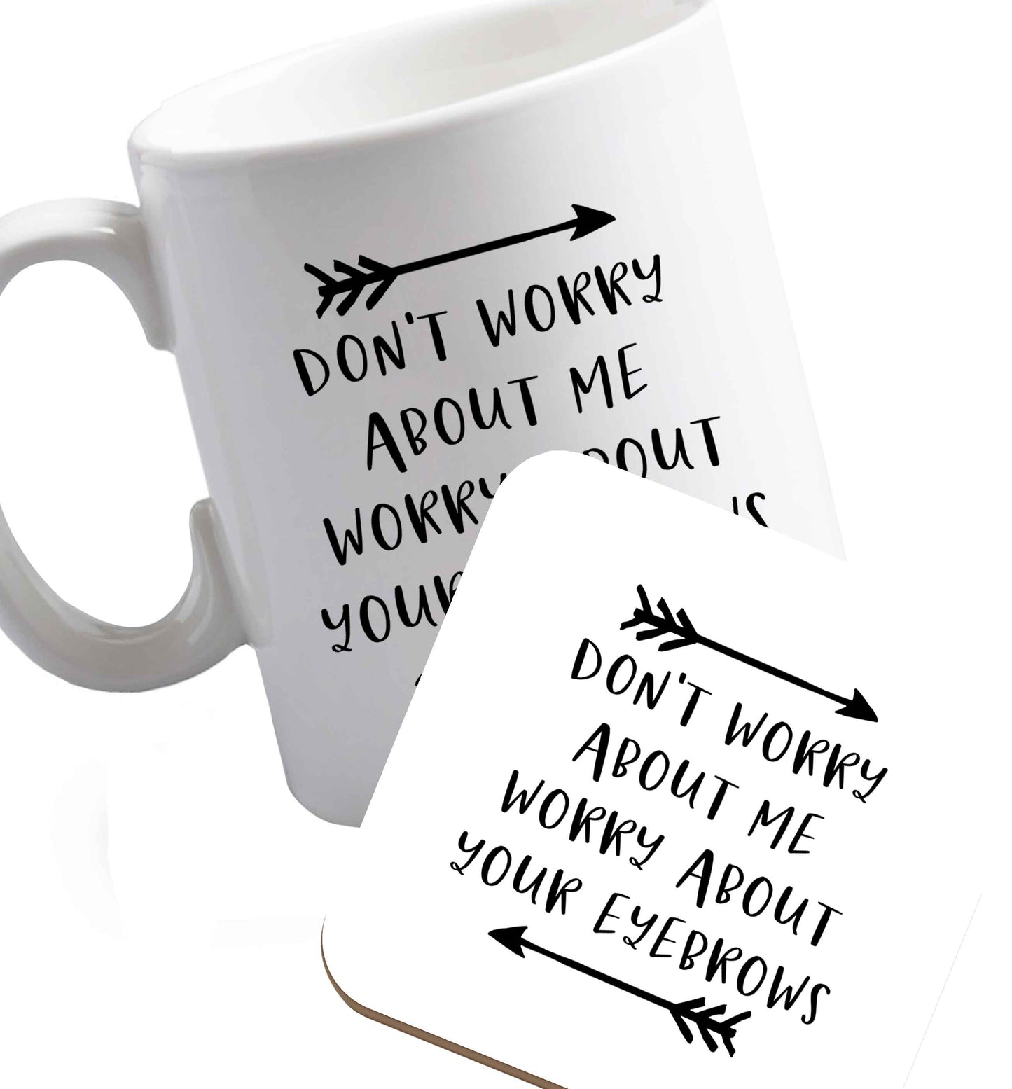 10 oz Favourite Type Pan Pancake ceramic mug and coaster set right handed