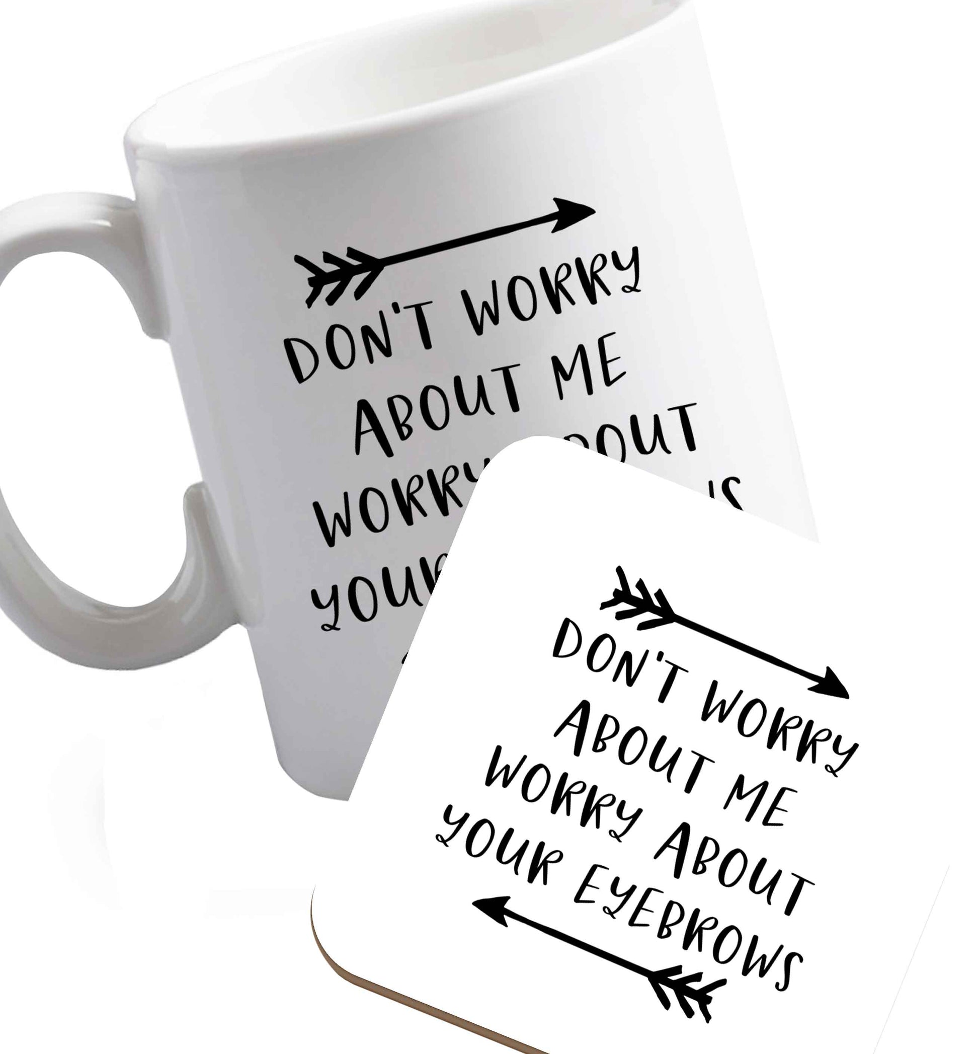 10 oz Favourite Type Pan Pancake ceramic mug and coaster set right handed