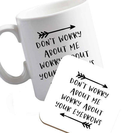 10 oz Favourite Type Pan Pancake ceramic mug and coaster set right handed