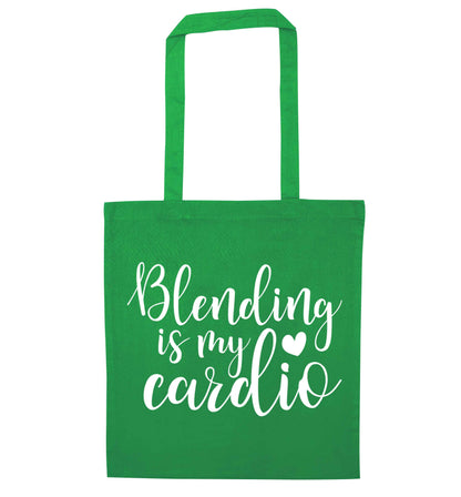 Blending is my cardio green tote bag