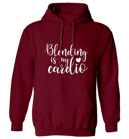 Blending is my cardio adults unisex maroon hoodie 2XL