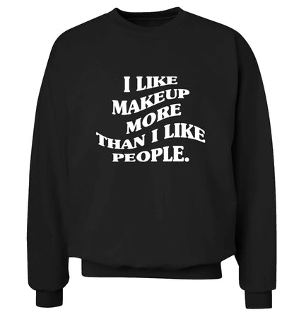 I like makeup more than people adult's unisex black sweater 2XL