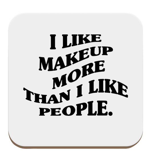 I like makeup more than people set of four coasters