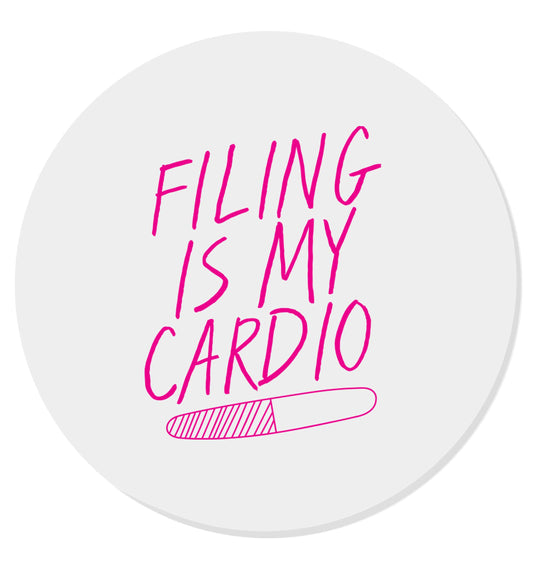 neon pink filing is my cardio | Magnet