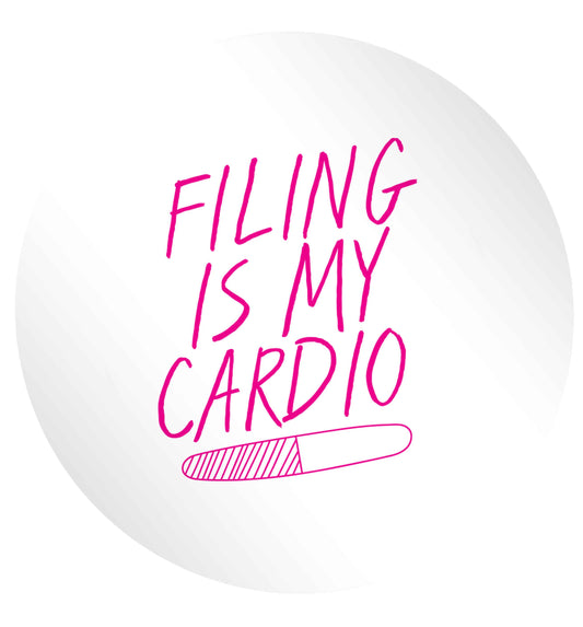 neon pink filing is my cardio 24 @ 45mm matt circle stickers
