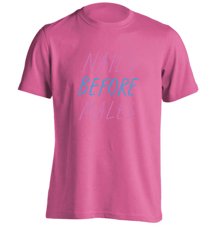 Nails before males adults unisex pink Tshirt 2XL