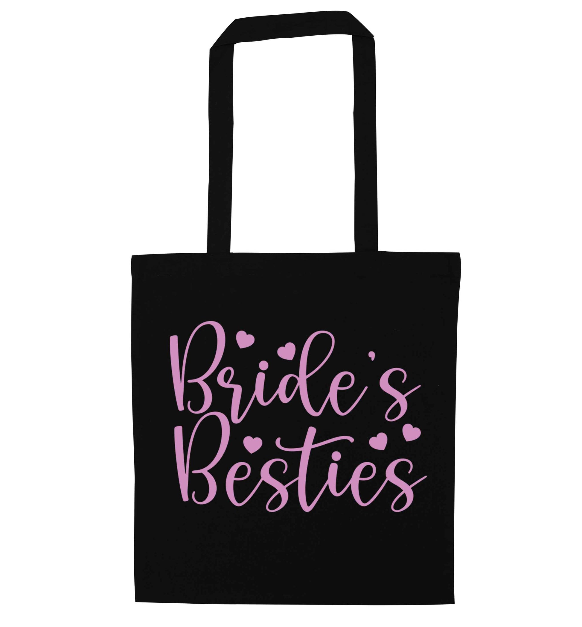 Brides besties black tote bag