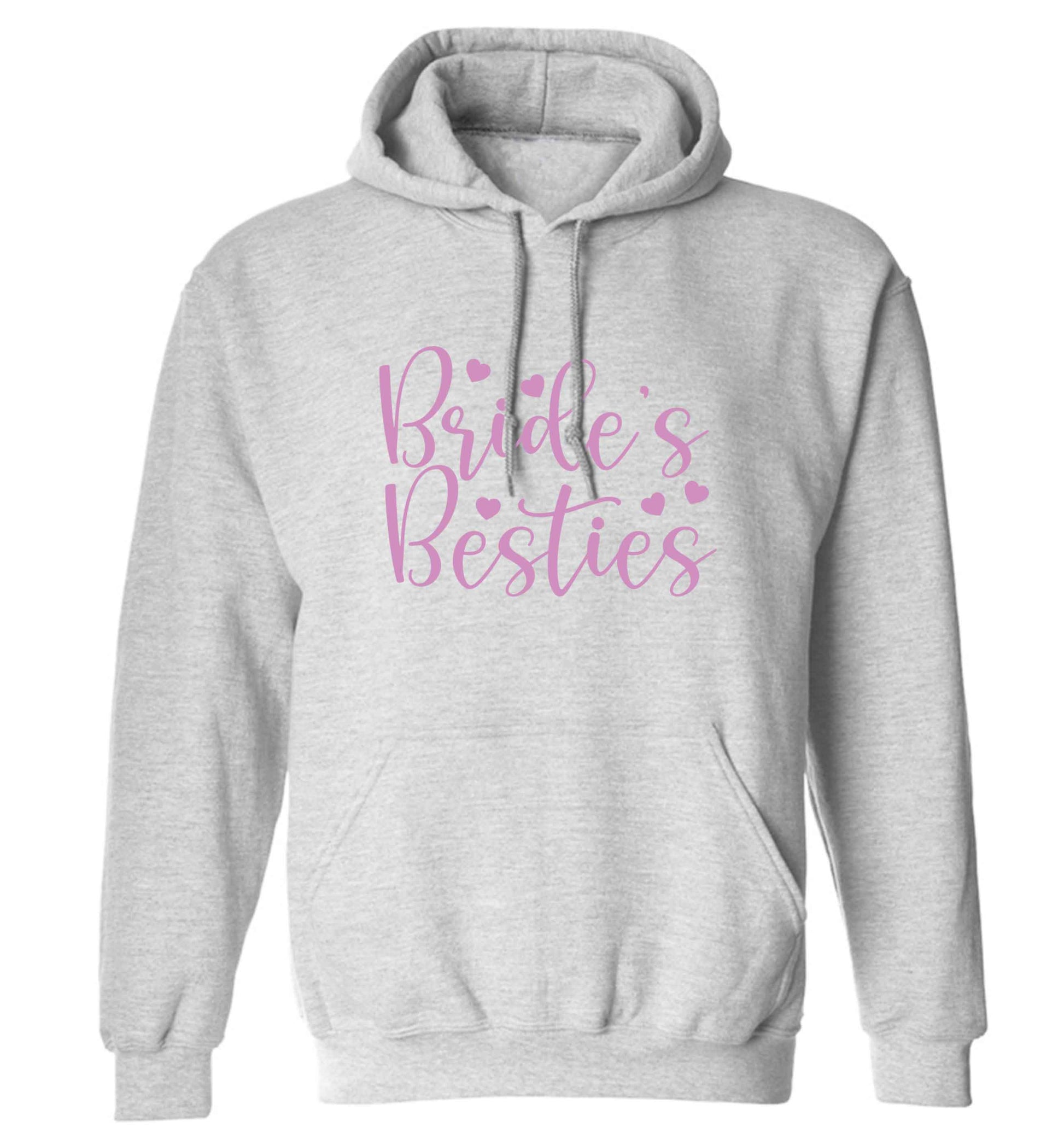 Brides besties adults unisex grey hoodie 2XL