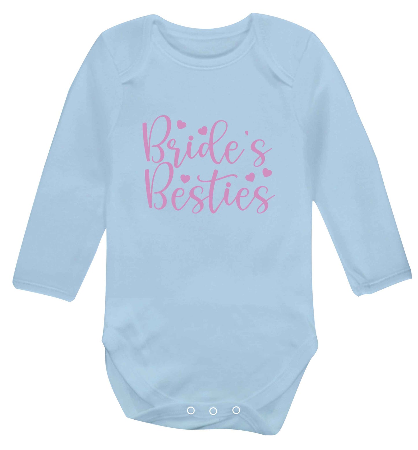 Brides besties baby vest long sleeved pale blue 6-12 months